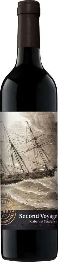 Bottle of Second Voyage Cabernet Sauvignon 750 ML red wine with dark berry and oak notes