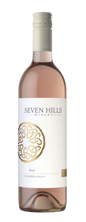 Seven Hills Winery Dry Rosé 2023 750 ML bottle with pale pink wine and elegant label
