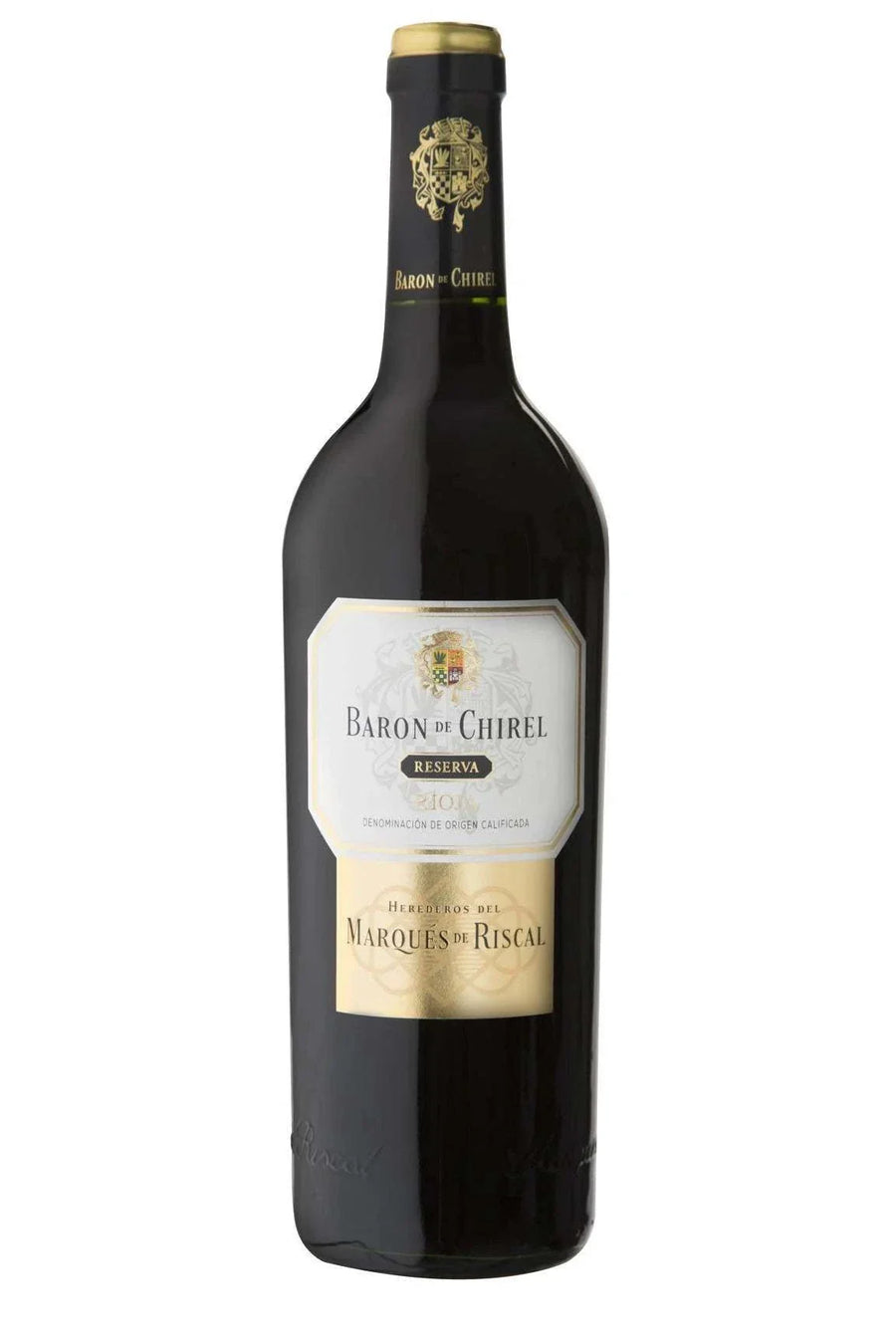 Marques De Riscal Baron De Chirel Rioja Reserva 2019 wine bottle with elegant label