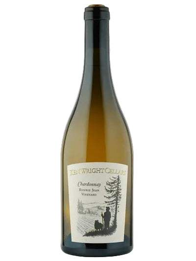 Wine bottle with a label on a white background