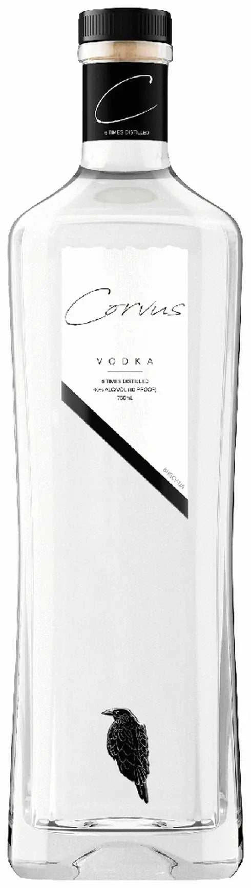 Bottle of Corvus Vodka 750 ML showcasing premium ultra-smooth vodka with clean flavor and sleek design