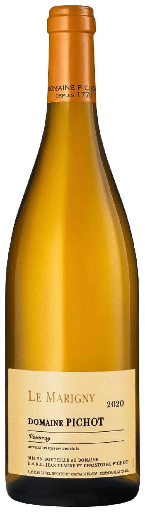 Pichot Vouvray Le Marigny 750ml bottle of elegant Loire Valley Chenin Blanc white wine