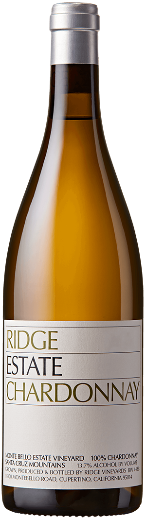 Ridge Chardonnay Estate 2023 750ml bottle with elegant citrus and pear wine aromas from Monte Bello vineyards