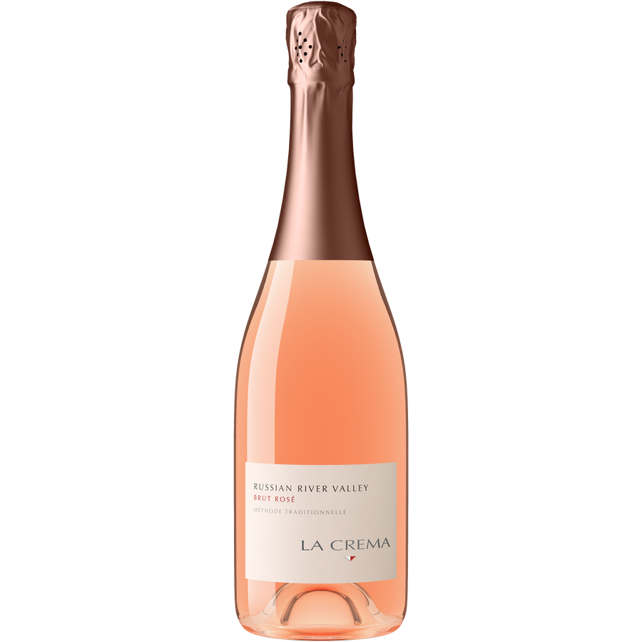 La Crema Russian River Valley Brut Rose 750 ML sparkling wine bottle with elegant label and pink rose wine inside