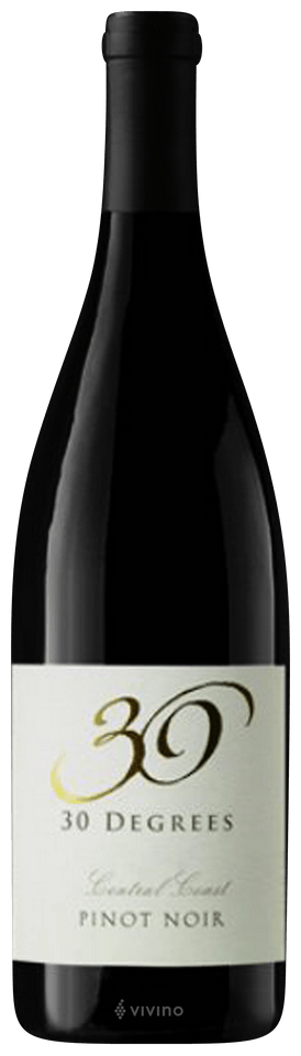 30 Degrees Pinot Noir 750 ML bottle showcasing smooth, balanced red wine with cherry and raspberry notes.