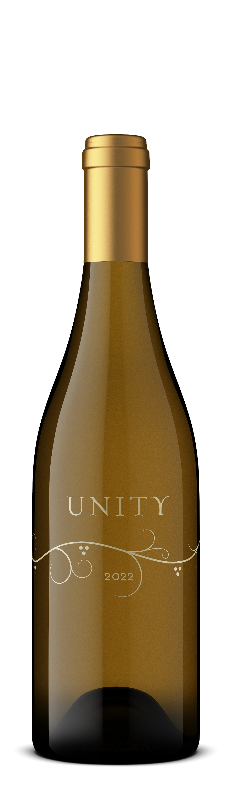 Fisher Unity Chardonnay 2022 bottle premium California white wine with gold foil top