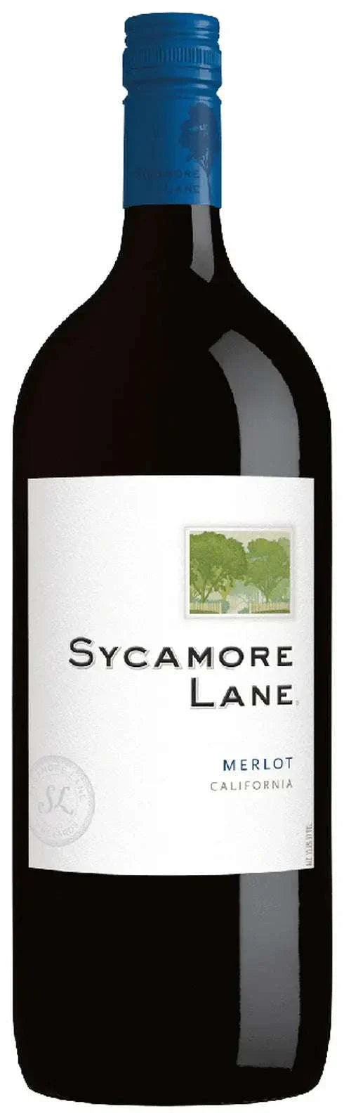 Sycamore Lane Merlot California 1.5L bottle with red wine and fruit-forward aroma