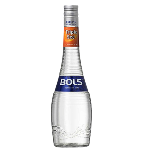 BOLS Triple Sec Liqueur 42 Proof 750 ML bottle with orange label and blue branding.