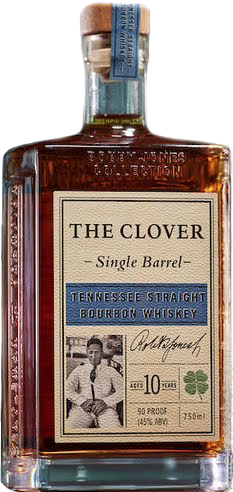 The Clover 10 Year Single Barrel Straight Tennessee Bourbon Whiskey 90 Proof 750 ML bottle, premium aged bourbon with oak and caramel notes.