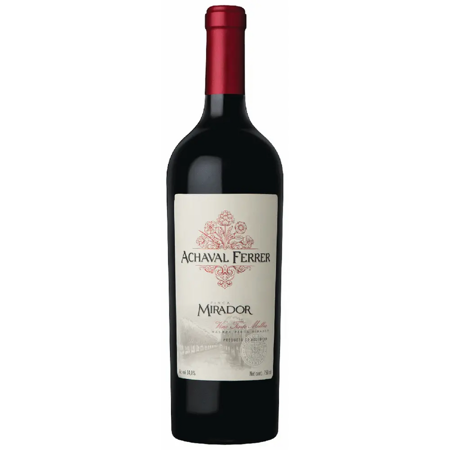 Achaval Ferrer Finca Mirador Malbec 2020 wine bottle with red cap and elegant label