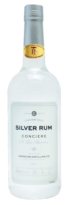 American Co. Conciere Silver Tequila clear bottle with silver cap and label