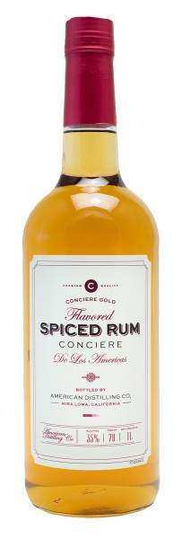 American Co Concierge Spiced Flavored Rum 1L bottle with gold spiced rum and red cap