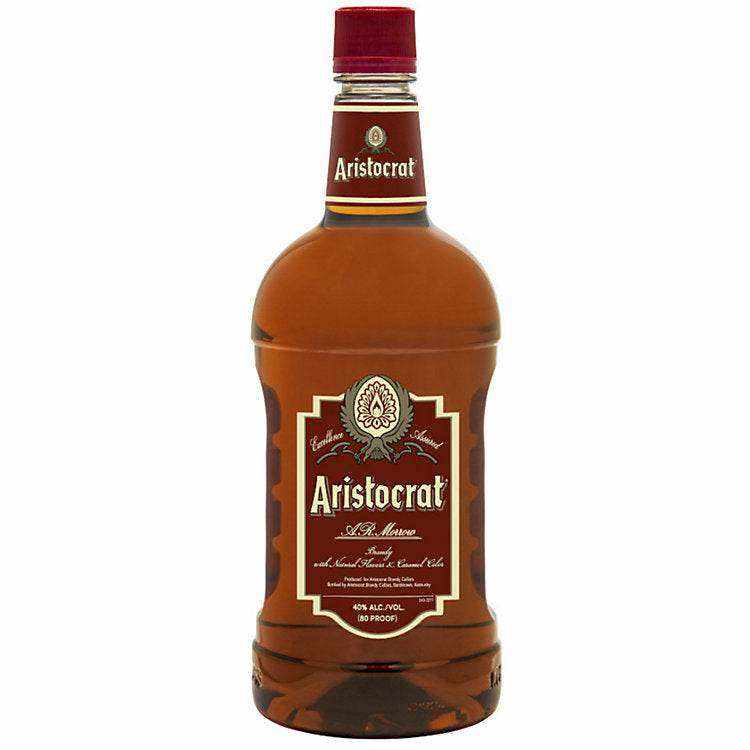 Aristocrat Brandy 80 1.75 L bottle with red cap and label.