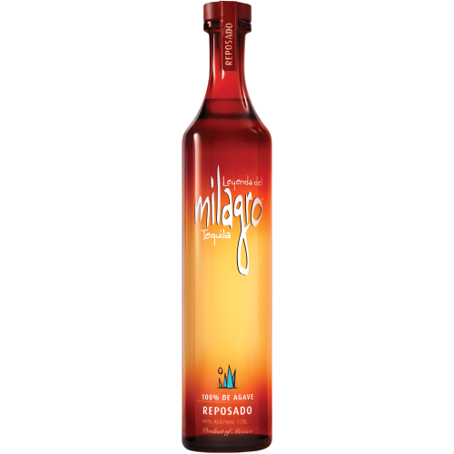 Milagro Reposado Tequila 100% De Agave 1.75 L bottle with gradient amber-red design and white logo