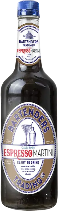 Bartenders Trading Co Espresso Martini 750ml bottle ready-to-drink coffee cocktail with vodka