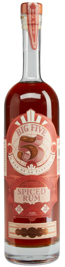 Big Five Spiced Rum 750 ML bottle – Florida rum with bold exotic spices