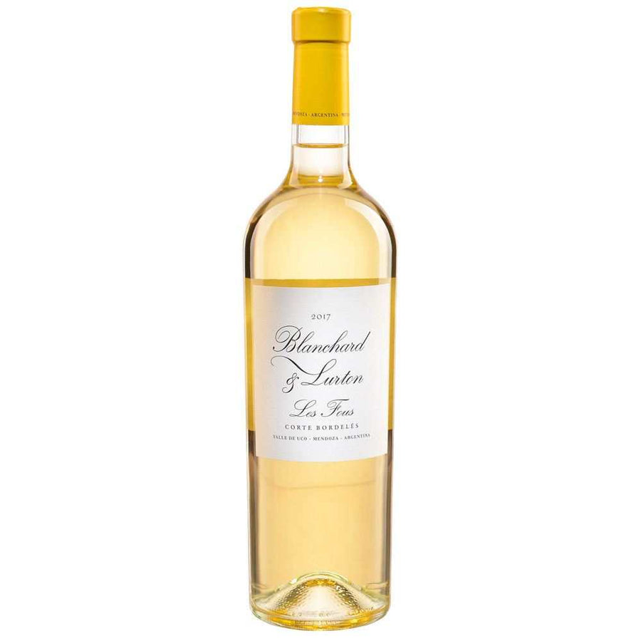 Blanchard & Lurton Sauvignon Blanc Les Fous Valle De Uco 2020 wine bottle showcasing floral and citrus notes.
