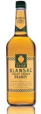 Blansac Vsop Finest French Brandy 1.75 L bottle with amber color and rich aroma.