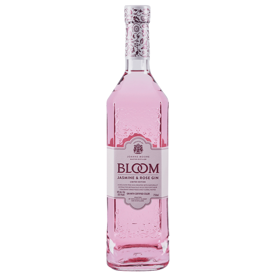 Bloom Gin Limited Edition Jasmine & Rose 750 ML bottle with floral design.