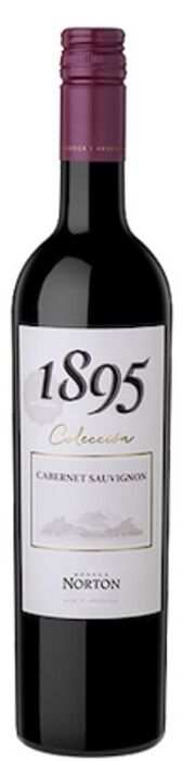 Bottle of Bodega Norton 1895 Coleccion Cabernet Sauvignon wine from Mendoza with red fruits and balanced tannins