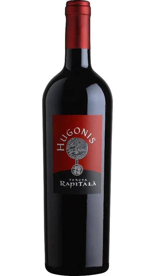 Bottle of Tenuta Rapitala Hugonis Terre Siciliane Cabernet Sauvignon 2020 wine showcasing bold Sicilian red with dark fruit and spice notes