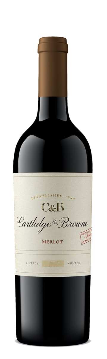 Cartlidge & Browne Merlot California 750ml bottle with plum, black currant, vanilla, and oak flavor notes