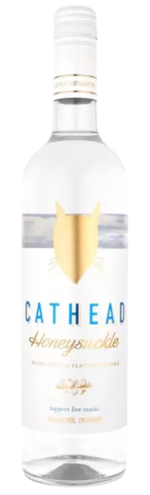 Cathead Honeysuckle Vodka 1L bottle with floral and honey flavor notes