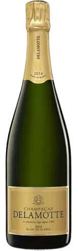 Bottle of Champagne Delamotte Brut Blanc De Blancs Millesime 2014 vintage champagne