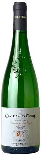Bottle of Chateau D'Epire Savennieres Moelleux 2019 wine showcasing Chenin Blanc from Loire Valley