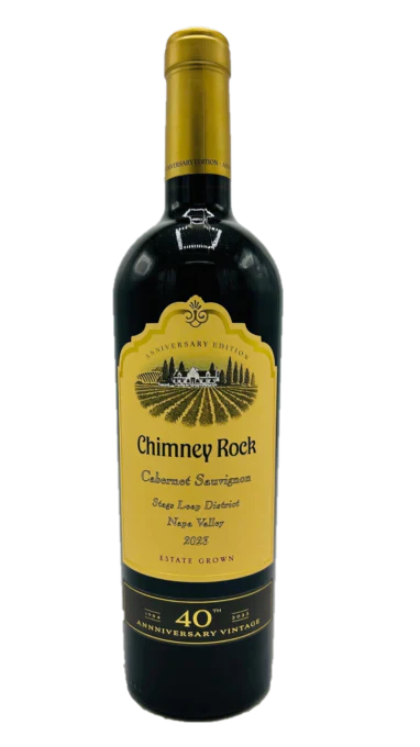 Chimney Rock Cabernet Sauvignon 2023 750 ML bottle showcasing premium Napa Valley red wine for 40th anniversary