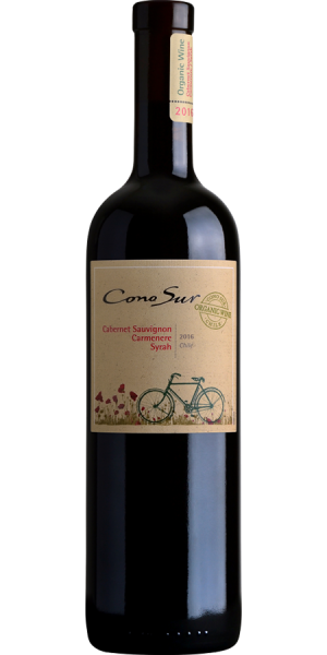 Cono Sur Red Blend 750 ML bottle with deep ruby red wine showcasing Chilean blend flavors
