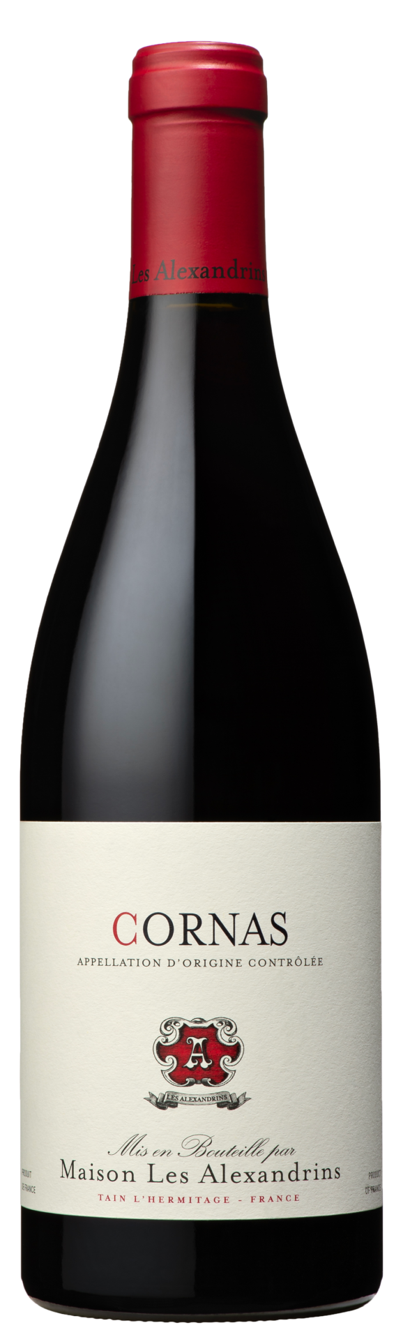 Maison Alexandrins Cornas 750 ML bottle of Northern Rhone Syrah red wine with rich dark fruit and spice notes