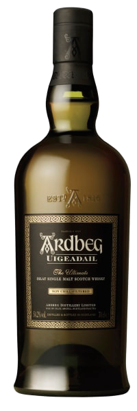 Ardbeg Single Malt Scotch Uigeadail 108.4 750 ML bottle with dark label, showcasing bold peated Islay whisky.