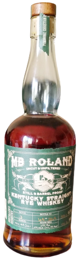 MB Roland Kentucky Straight Rye Whiskey bottle, 750 ML, green label, 55% ABV.