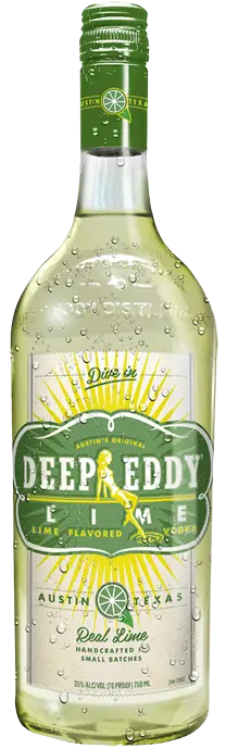 Deep Eddy Lime Vodka 750 ML bottle with label showcasing handcrafted Texas vodka and lime flavor.