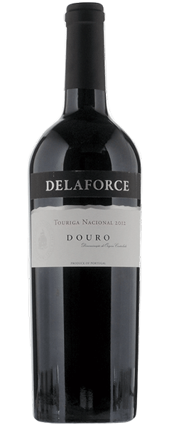 Bottle of Delaforce Touriga Nacional 2016 750 ML red wine, showcasing Portuguese Douro Valley craftsmanship.