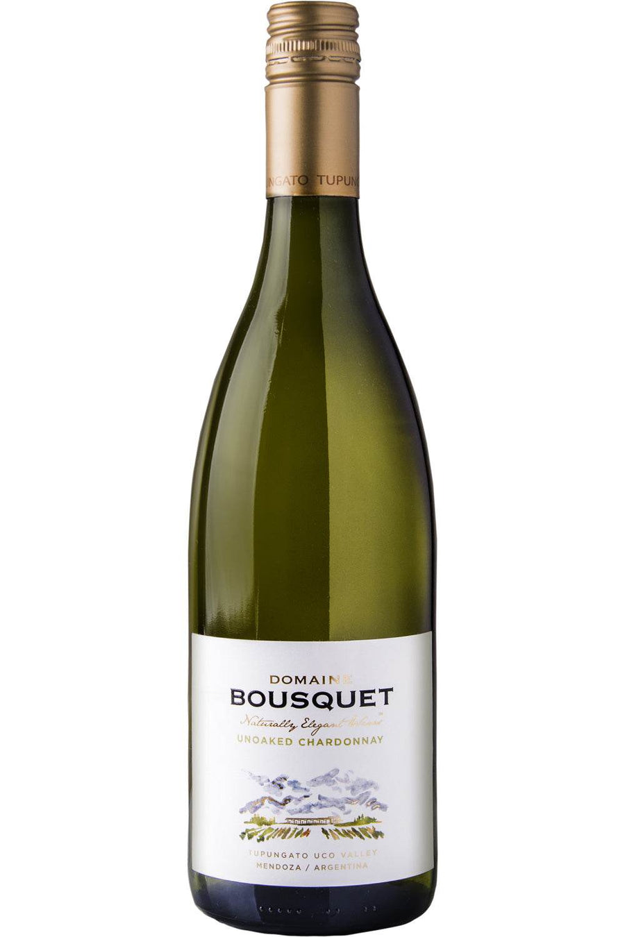 Domaine Bousquet Winery Chardonnay bottle with tropical fruit and citrus aromas from Tupungato, Mendoza.