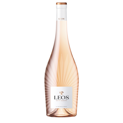 Bottle of Domaine de Leos Organic Rose 750 ML French organic rosé wine with elegant design