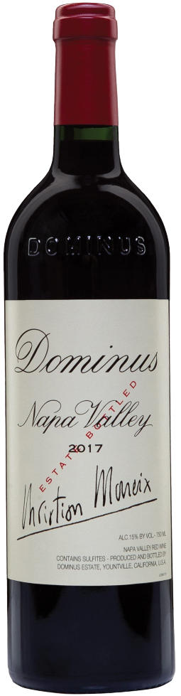 Dominus Estate Red Napa Valley 2017, 750 ML bottle with elegant label, showcasing its deep red color and premium Bordeaux-style wine craftsmanship.
