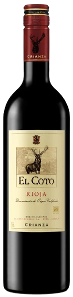 Bottle of El Coto Rioja Crianza red wine 750ml from Spain's Rioja region