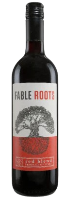 Fable Roots Red Blend 750 ML bottle with deep ruby red wine and bold aromatic notes of blackberry and plum