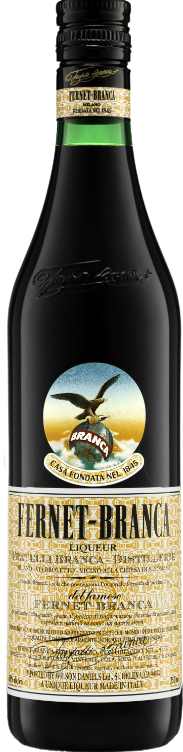 Fernet-Branca Liqueur 750 ML bottle with herbal Italian amaro label.