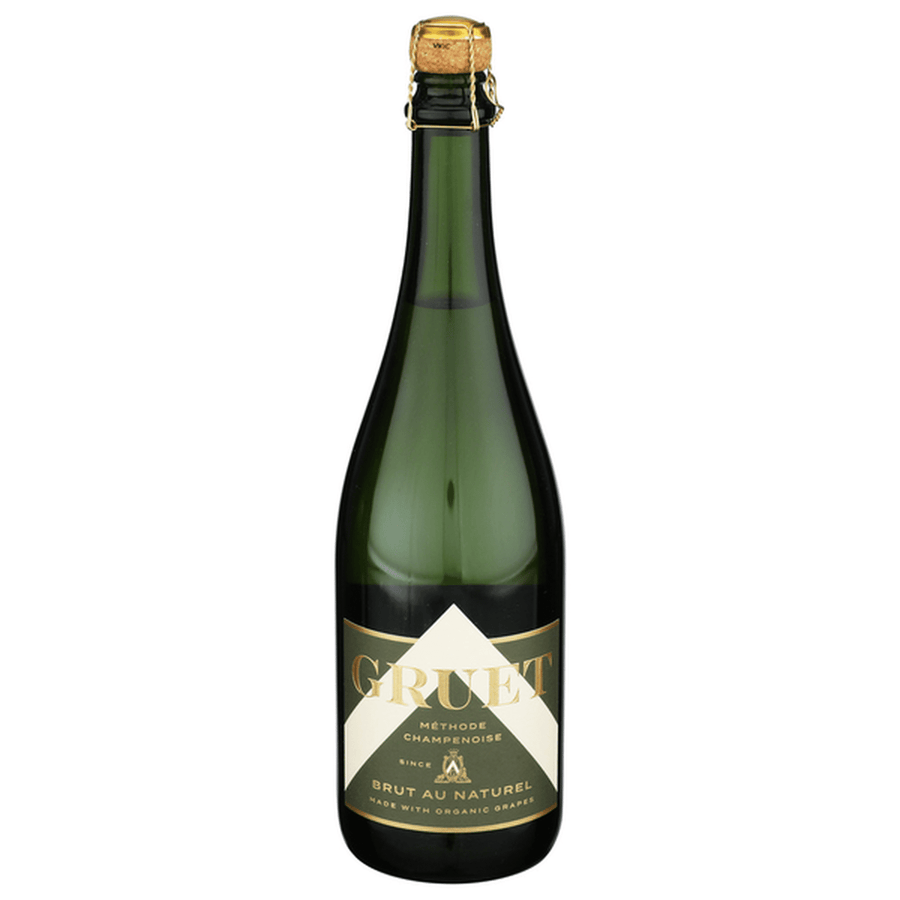 Gruet Au Naturel 750 ML bottle of crisp zero dosage sparkling wine with green apple and citrus notes
