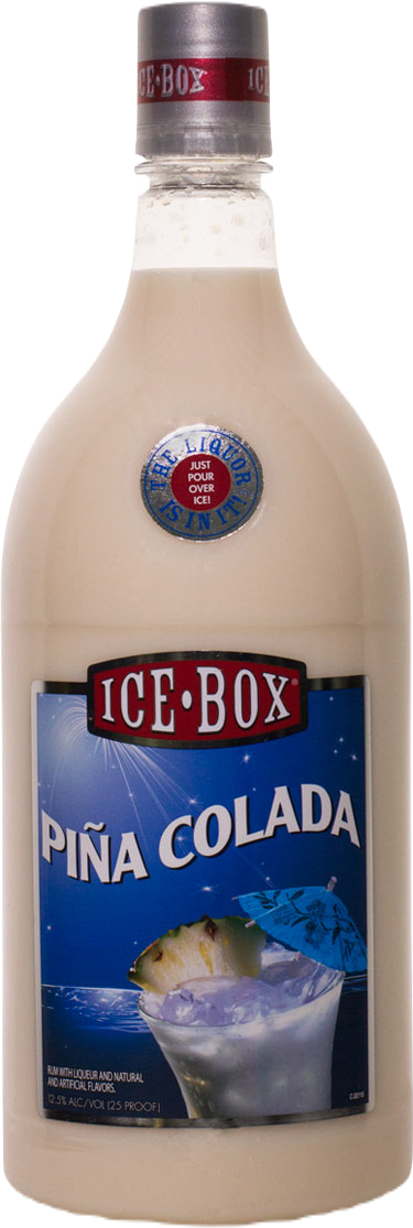 Ice Box Pina Colada 1.75L tropical creamy coconut and pineapple ready-to-drink cocktail bottle