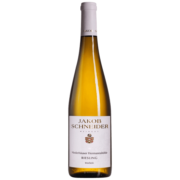 Jakob Schneider Riesling Trocken 2018 German dry white wine bottle with citrus and green apple flavors