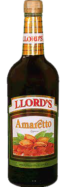 Llords Amaretto Liqueur 1L bottle with almond-flavored liqueur and golden amber color
