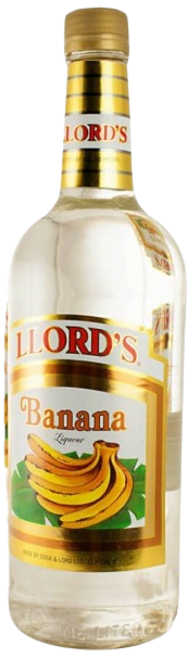 Llords Banana Liqueur 1L bottle with banana flavor and golden label