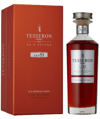 Tesseron Lot N. 53 XO Perfection Cognac 750 ML bottle and box, Grande Champagne blend.