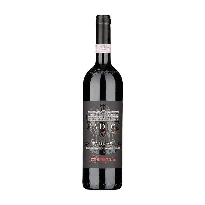 Mastroberardino Taurasi Radici 2019 red wine bottle showcasing Italian Aglianico vintage with rich fruit and elegant structure