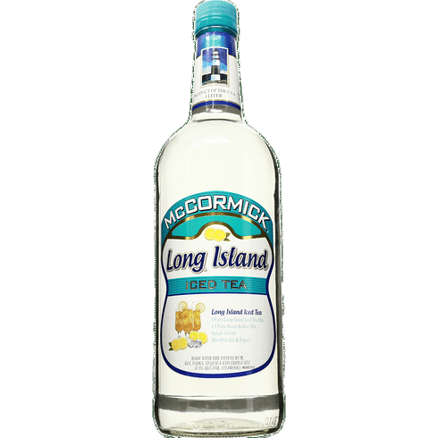 McCormick Co Long Island Iced Tea flavored vodka 1 liter bottle with lemon and cola accents